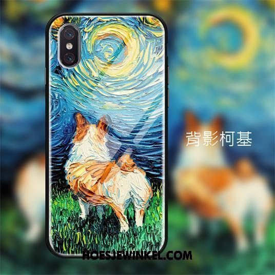 Xiaomi Mi 8 Pro Hoesje Hoes Olieverfschilderij Bescherming, Xiaomi Mi 8 Pro Hoesje Glas Mobiele Telefoon Beige