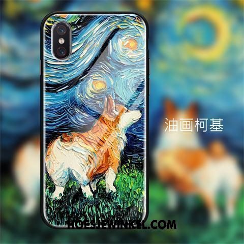 Xiaomi Mi 8 Pro Hoesje Hoes Olieverfschilderij Bescherming, Xiaomi Mi 8 Pro Hoesje Glas Mobiele Telefoon Beige