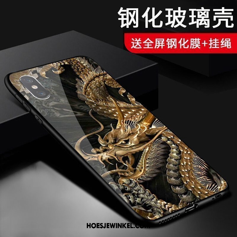 Xiaomi Mi 8 Pro Hoesje Hoge Glas Patroon, Xiaomi Mi 8 Pro Hoesje Doorzichtig Mini Beige