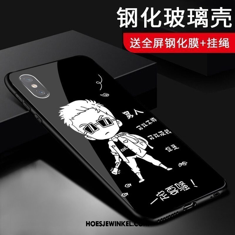 Xiaomi Mi 8 Pro Hoesje Hoge Glas Patroon, Xiaomi Mi 8 Pro Hoesje Doorzichtig Mini Beige
