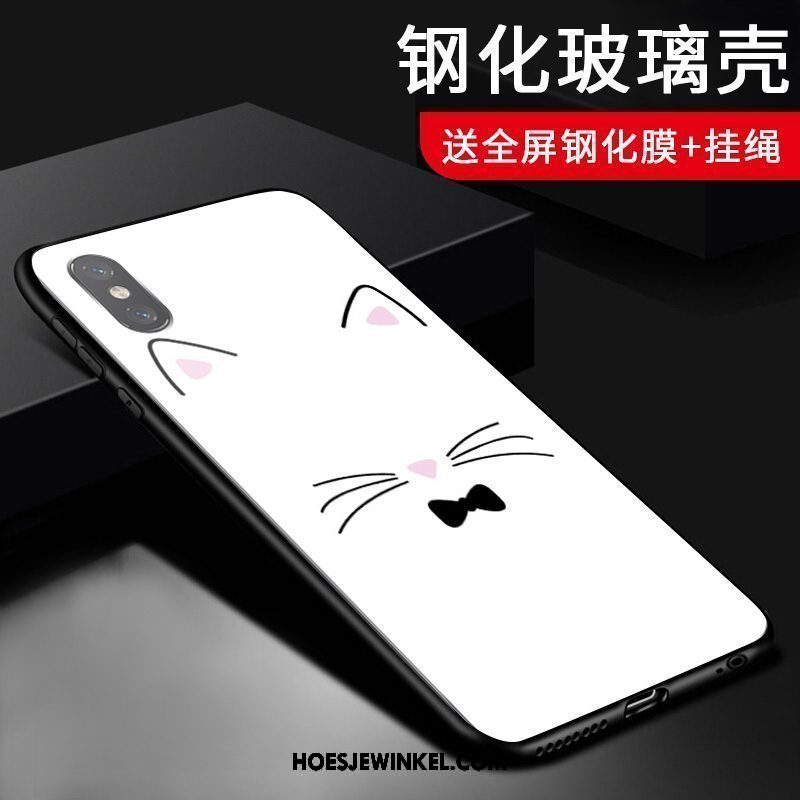 Xiaomi Mi 8 Pro Hoesje Hoge Glas Patroon, Xiaomi Mi 8 Pro Hoesje Doorzichtig Mini Beige