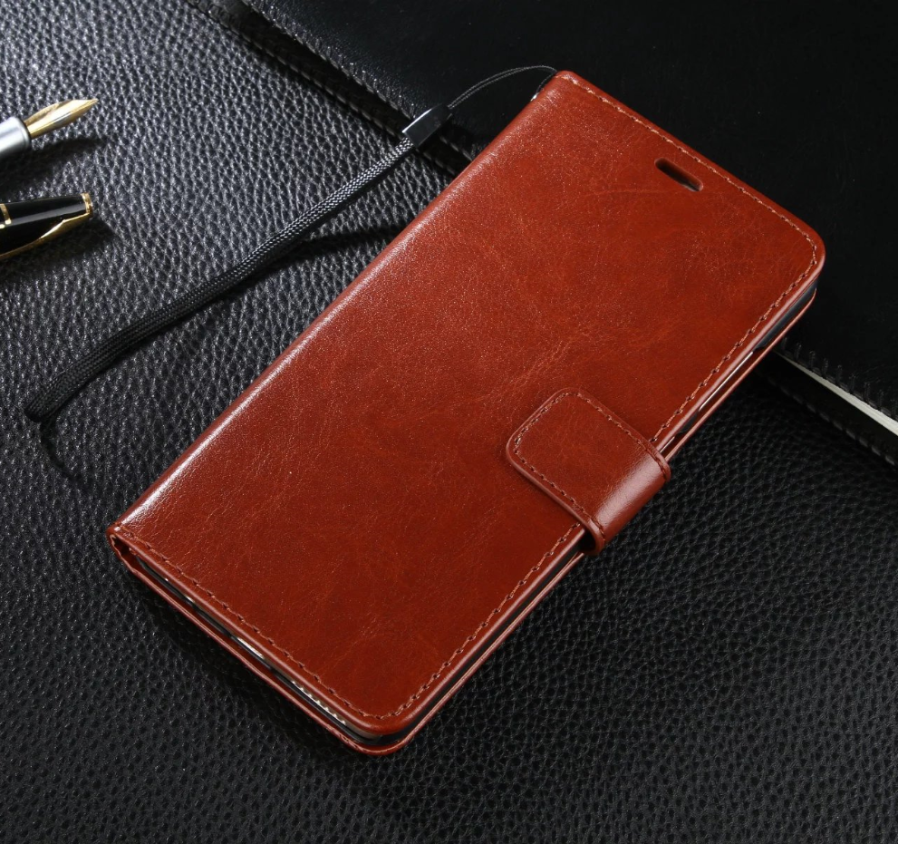 Xiaomi Mi 8 Pro Hoesje Leren Etui Hoes Clamshell, Xiaomi Mi 8 Pro Hoesje Bescherming Rood