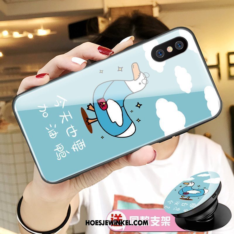 Xiaomi Mi 8 Pro Hoesje Lovers Patroon Jeugd, Xiaomi Mi 8 Pro Hoesje Mobiele Telefoon Glas Beige