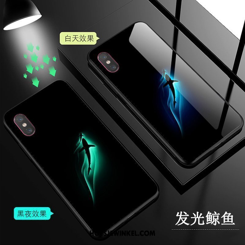 Xiaomi Mi 8 Pro Hoesje Mobiele Telefoon Doorzichtig Zwart, Xiaomi Mi 8 Pro Hoesje Hoes Glas Beige