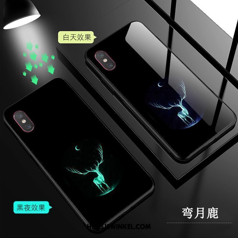 Xiaomi Mi 8 Pro Hoesje Mobiele Telefoon Doorzichtig Zwart, Xiaomi Mi 8 Pro Hoesje Hoes Glas Beige