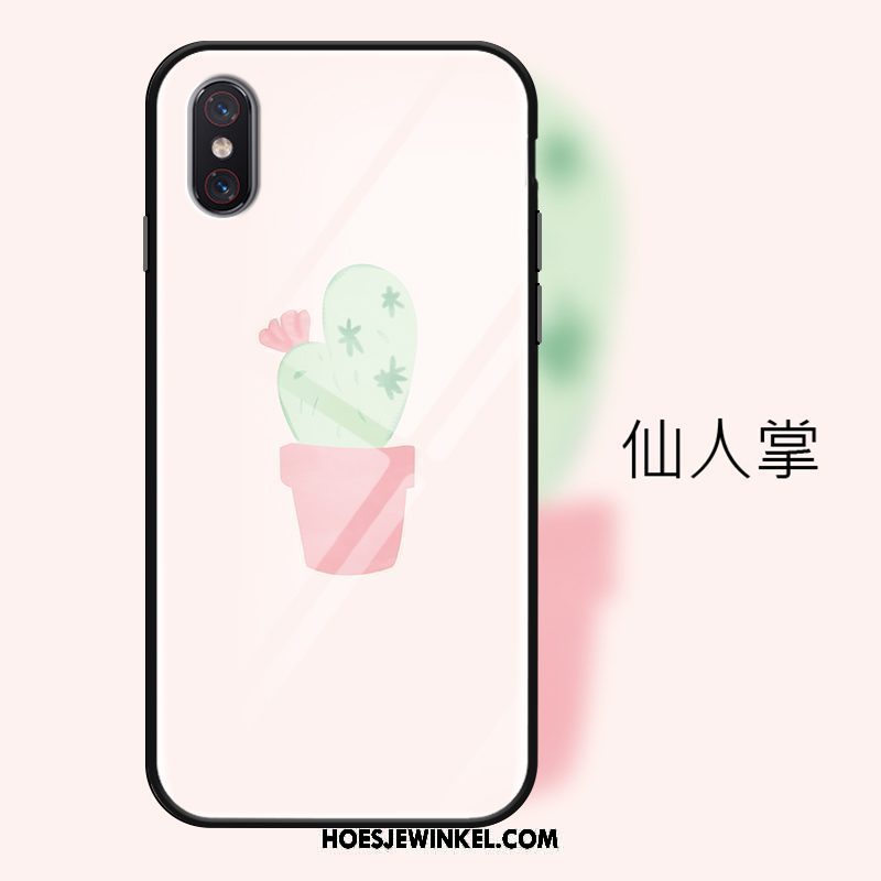 Xiaomi Mi 8 Pro Hoesje Mode Mobiele Telefoon Eenvoudige, Xiaomi Mi 8 Pro Hoesje Gehard Glas Mini Beige