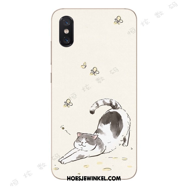 Xiaomi Mi 8 Pro Hoesje Mooie Anti-fall Wit, Xiaomi Mi 8 Pro Hoesje Kat All Inclusive Beige