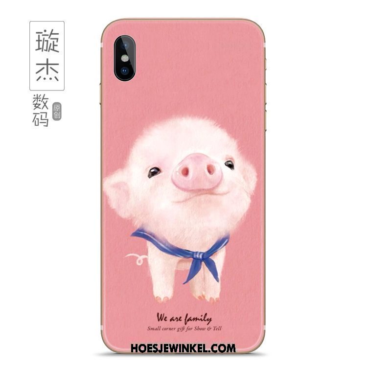 Xiaomi Mi 8 Pro Hoesje Mooie Spotprent Siliconen, Xiaomi Mi 8 Pro Hoesje Mobiele Telefoon Roze Beige