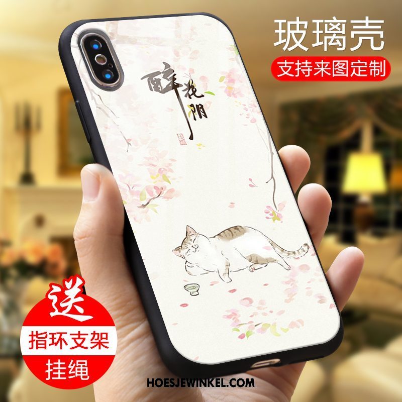 Xiaomi Mi 8 Pro Hoesje Pas Gehard Glas Patroon, Xiaomi Mi 8 Pro Hoesje Spiegel Mobiele Telefoon Beige