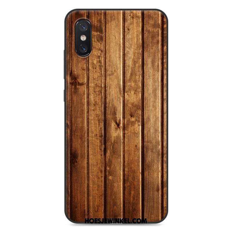 Xiaomi Mi 8 Pro Hoesje Patroon Bescherming Anti-fall, Xiaomi Mi 8 Pro Hoesje Houtnerf Vintage Beige