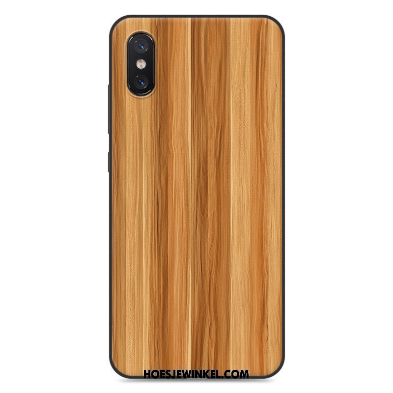 Xiaomi Mi 8 Pro Hoesje Patroon Bescherming Anti-fall, Xiaomi Mi 8 Pro Hoesje Houtnerf Vintage Beige