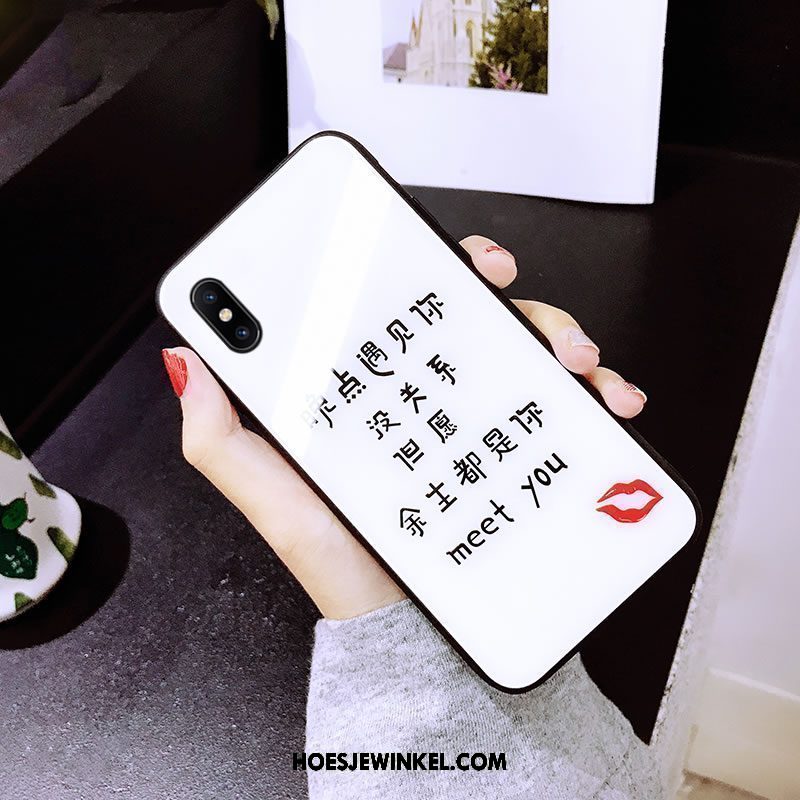 Xiaomi Mi 8 Pro Hoesje Trendy Merk Hoes Scheppend, Xiaomi Mi 8 Pro Hoesje Dun Mobiele Telefoon Beige