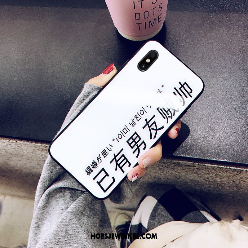 Xiaomi Mi 8 Pro Hoesje Trendy Merk Hoes Scheppend, Xiaomi Mi 8 Pro Hoesje Dun Mobiele Telefoon Beige