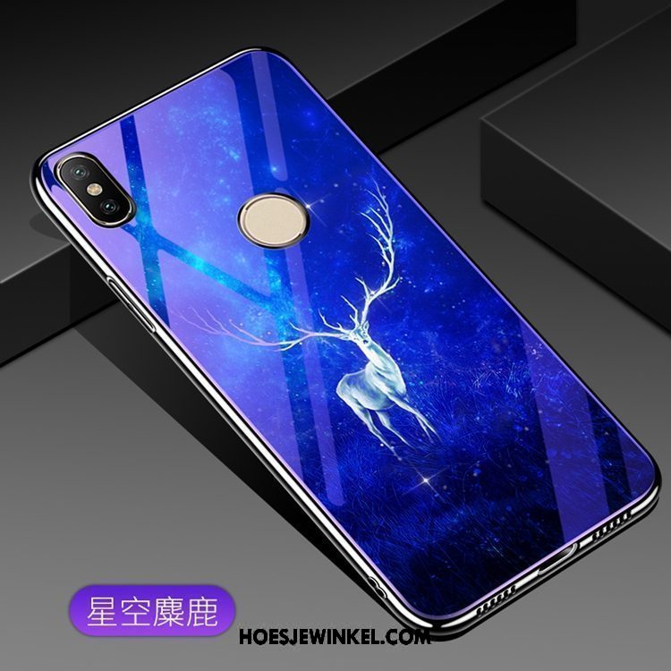 Xiaomi Mi 8 Se Hoesje Blauw Mobiele Telefoon Anti-fall, Xiaomi Mi 8 Se Hoesje Skärmskydd Glas Beige