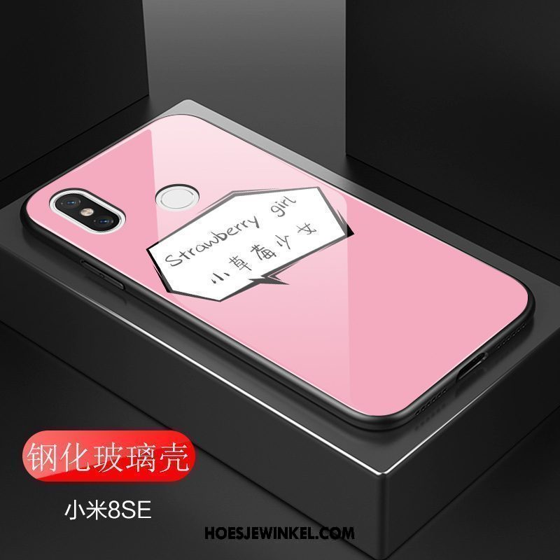 Xiaomi Mi 8 Se Hoesje Gehard Glas Aardbei Vers, Xiaomi Mi 8 Se Hoesje Grote Jeugd Beige