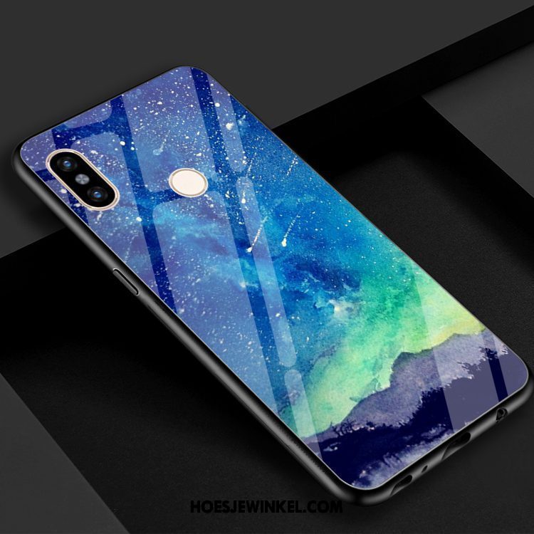 Xiaomi Mi 8 Se Hoesje Heelal Mobiele Telefoon Gehard Glas, Xiaomi Mi 8 Se Hoesje Spiegel Wind Beige