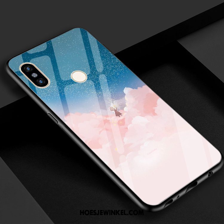 Xiaomi Mi 8 Se Hoesje Heelal Mobiele Telefoon Gehard Glas, Xiaomi Mi 8 Se Hoesje Spiegel Wind Beige