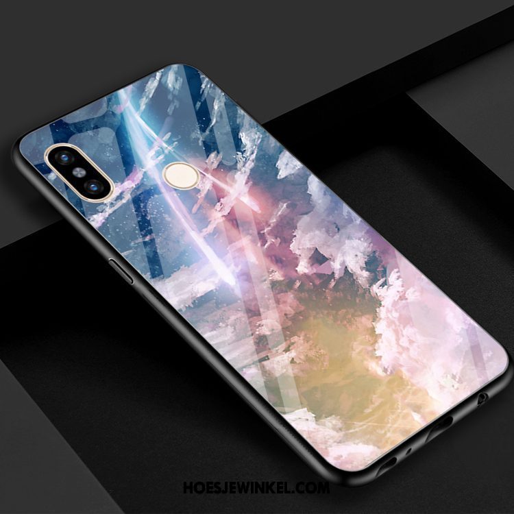 Xiaomi Mi 8 Se Hoesje Heelal Mobiele Telefoon Gehard Glas, Xiaomi Mi 8 Se Hoesje Spiegel Wind Beige