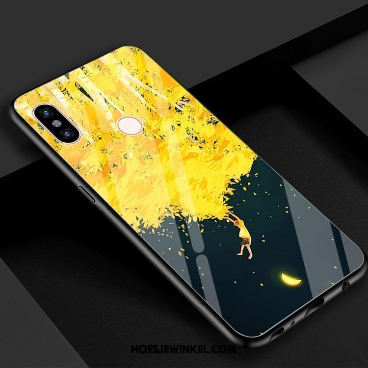 Xiaomi Mi 8 Se Hoesje Heelal Mobiele Telefoon Gehard Glas, Xiaomi Mi 8 Se Hoesje Spiegel Wind Beige