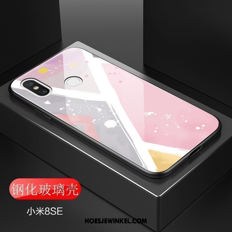 Xiaomi Mi 8 Se Hoesje Hoes Roze Persoonlijk, Xiaomi Mi 8 Se Hoesje Eenvoudige Geschilderd Beige