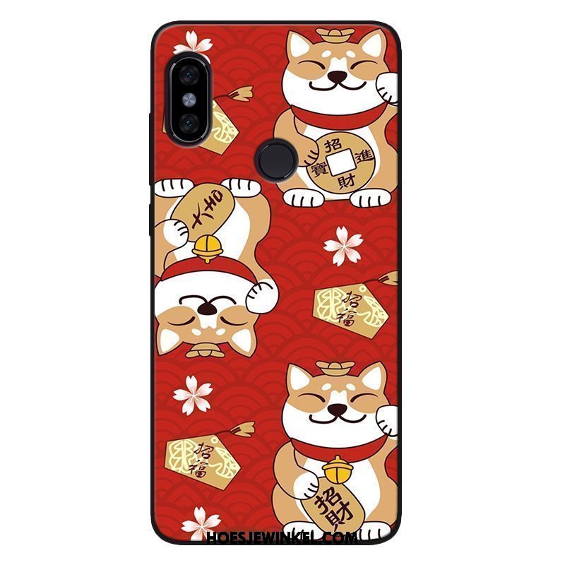 Xiaomi Mi 8 Se Hoesje Mini Hond Kat, Xiaomi Mi 8 Se Hoesje Schrobben Zwart Beige