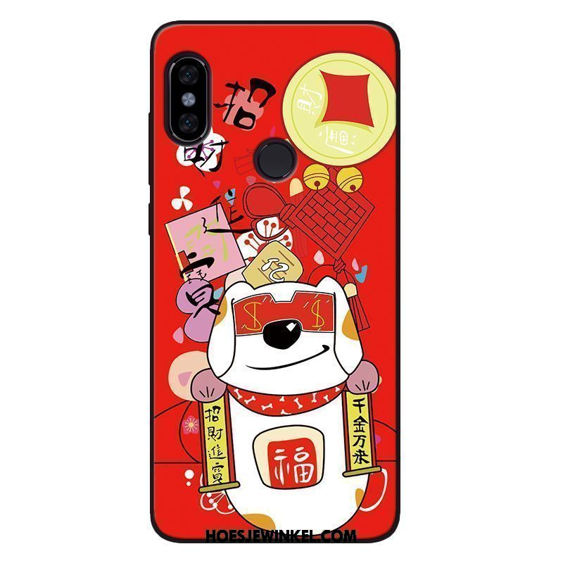 Xiaomi Mi 8 Se Hoesje Mini Hond Kat, Xiaomi Mi 8 Se Hoesje Schrobben Zwart Beige