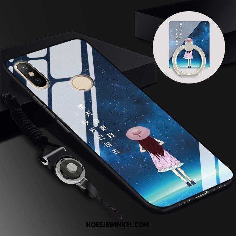 Xiaomi Mi 8 Se Hoesje Mobiele Telefoon Hoes Glas, Xiaomi Mi 8 Se Hoesje Bescherming Blauw Beige