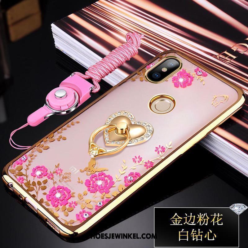 Xiaomi Mi 8 Se Hoesje Mode Trend Met Strass, Xiaomi Mi 8 Se Hoesje Mobiele Telefoon Mini Beige