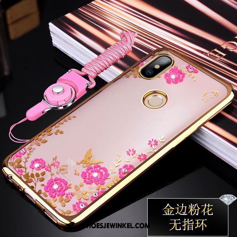 Xiaomi Mi 8 Se Hoesje Mode Trend Met Strass, Xiaomi Mi 8 Se Hoesje Mobiele Telefoon Mini Beige