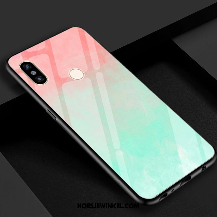 Xiaomi Mi 8 Se Hoesje Rood Verloop Spiegel, Xiaomi Mi 8 Se Hoesje Geel Groen Beige