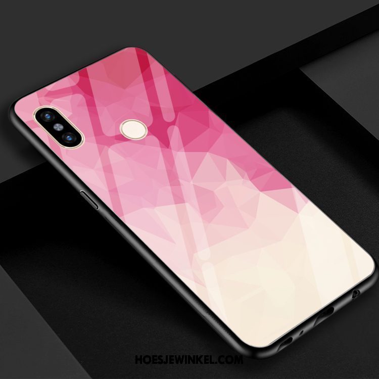 Xiaomi Mi 8 Se Hoesje Rood Verloop Spiegel, Xiaomi Mi 8 Se Hoesje Geel Groen Beige