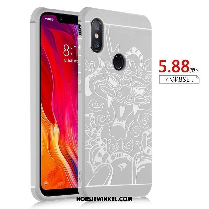 Xiaomi Mi 8 Se Hoesje Trend Bescherming Gasbag, Xiaomi Mi 8 Se Hoesje Zacht Hemming Beige