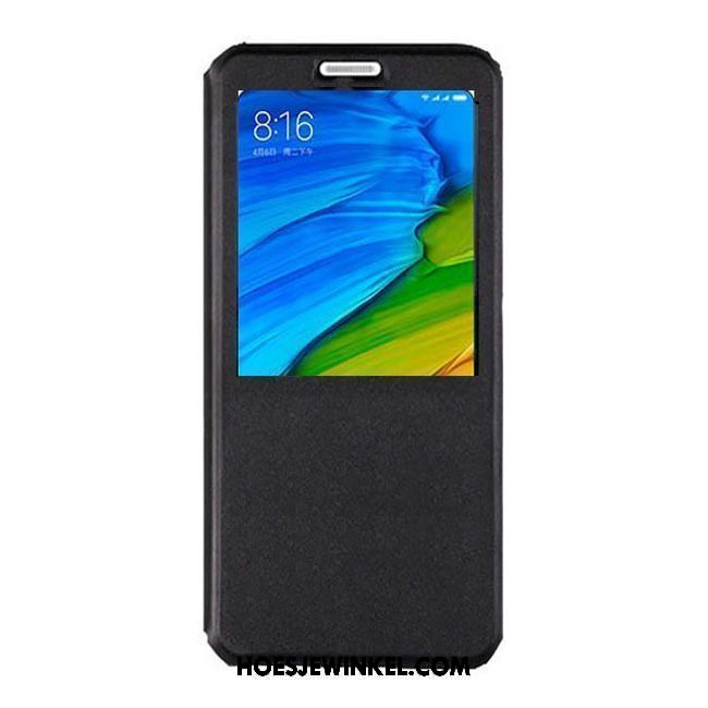 Xiaomi Mi 8 Se Hoesje Windows Doorzichtig Leren Etui, Xiaomi Mi 8 Se Hoesje Mini All Inclusive Beige