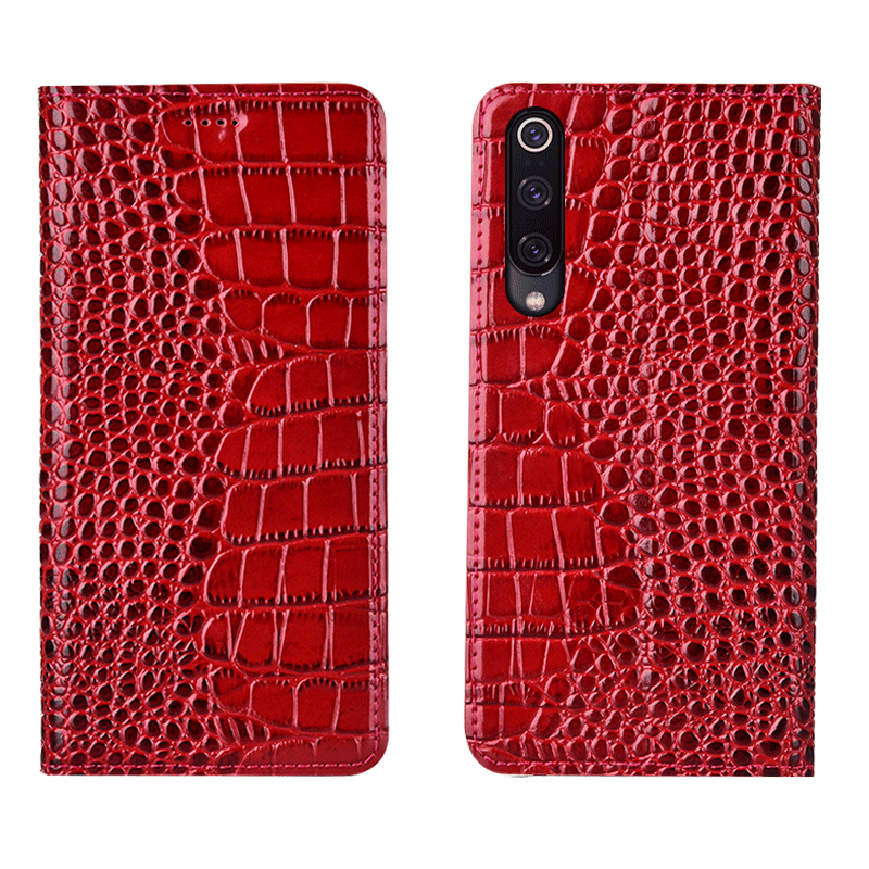 Xiaomi Mi 9 Hoesje Echt Leer Krokodil Rood, Xiaomi Mi 9 Hoesje Mobiele Telefoon Blauw Beige