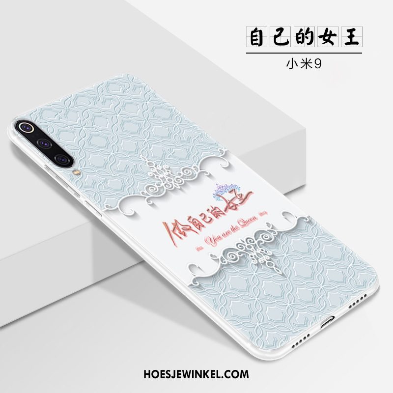 Xiaomi Mi 9 Hoesje Hoes Persoonlijk Wit, Xiaomi Mi 9 Hoesje Dun Scheppend Beige