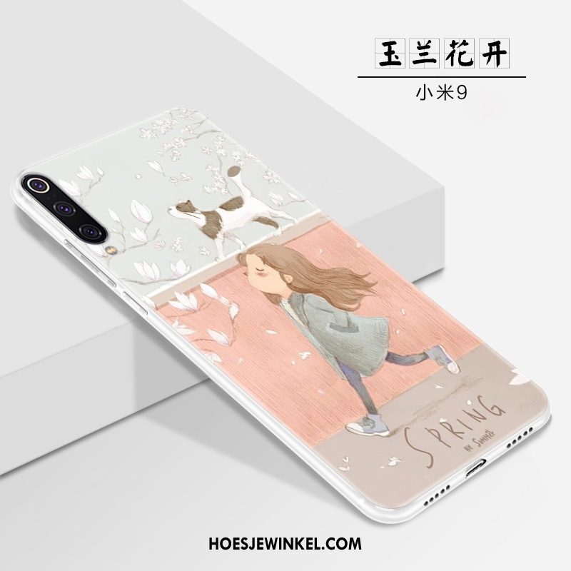 Xiaomi Mi 9 Hoesje Hoes Persoonlijk Wit, Xiaomi Mi 9 Hoesje Dun Scheppend Beige