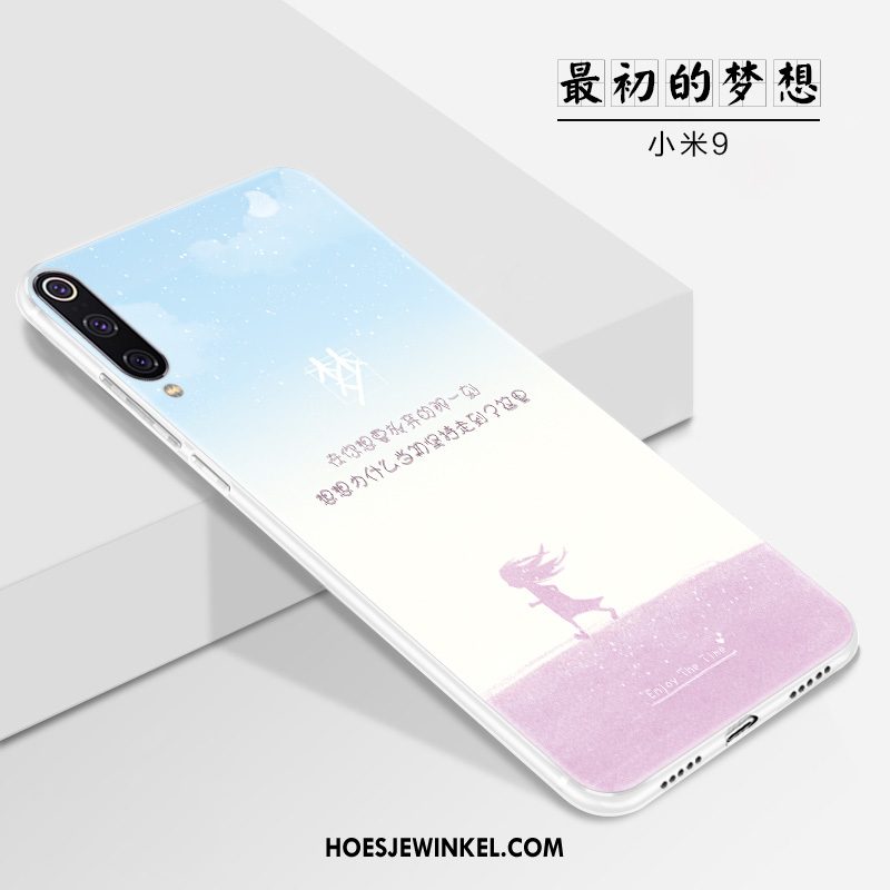 Xiaomi Mi 9 Hoesje Hoes Persoonlijk Wit, Xiaomi Mi 9 Hoesje Dun Scheppend Beige