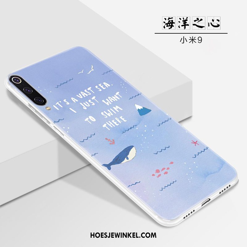 Xiaomi Mi 9 Hoesje Hoes Persoonlijk Wit, Xiaomi Mi 9 Hoesje Dun Scheppend Beige