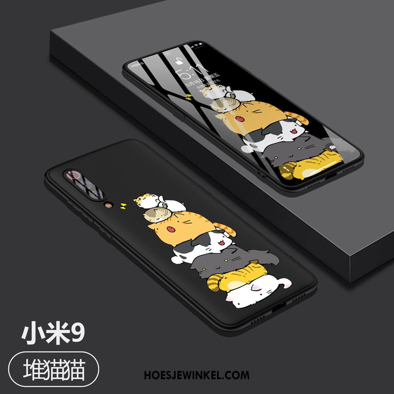 Xiaomi Mi 9 Hoesje Mobiele Telefoon Bescherming Persoonlijk, Xiaomi Mi 9 Hoesje Schrobben Zwart Beige