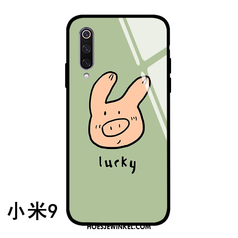 Xiaomi Mi 9 Hoesje Mooie Groen Glas, Xiaomi Mi 9 Hoesje Handbeschilderde Jeugd Beige