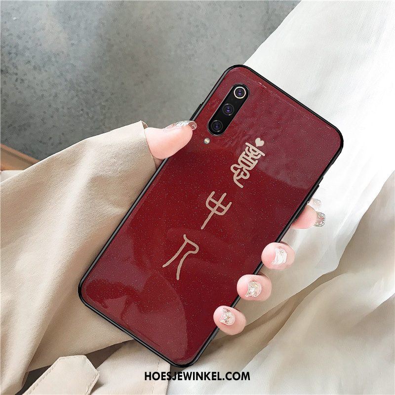 Xiaomi Mi 9 Hoesje Net Red Persoonlijk Mobiele Telefoon, Xiaomi Mi 9 Hoesje Lovers Glas Beige