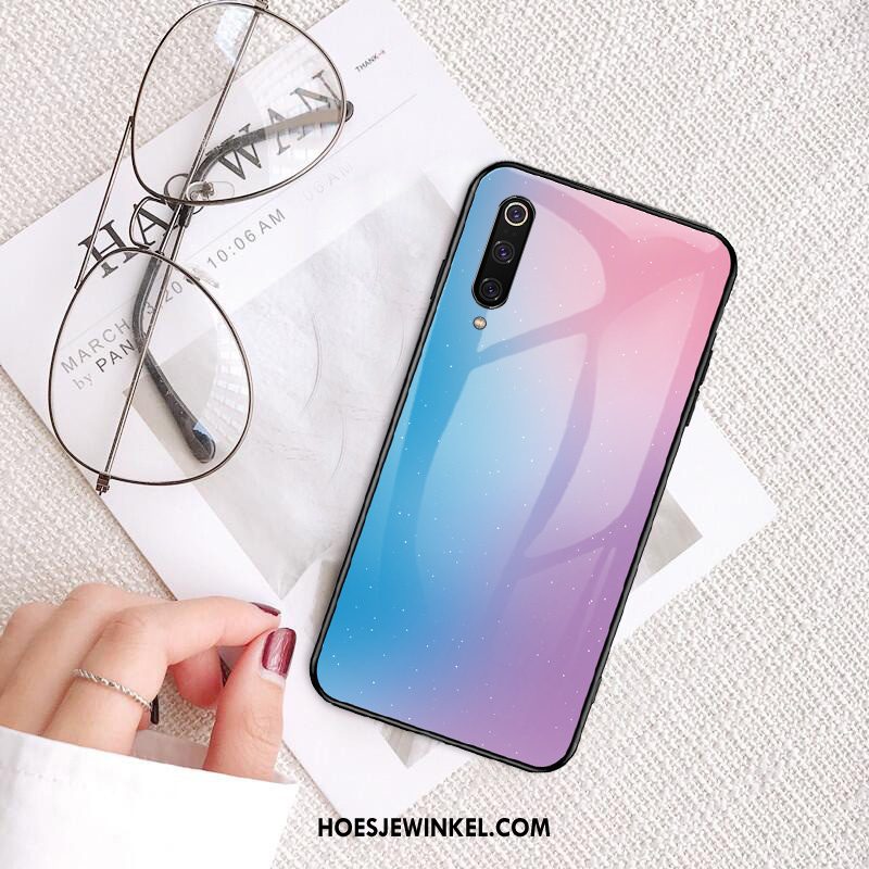 Xiaomi Mi 9 Hoesje Net Red Persoonlijk Mobiele Telefoon, Xiaomi Mi 9 Hoesje Lovers Glas Beige