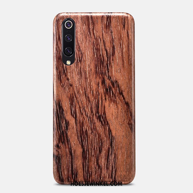 Xiaomi Mi 9 Hoesje Persoonlijk Mini Hoes, Xiaomi Mi 9 Hoesje Rood Hout Beige