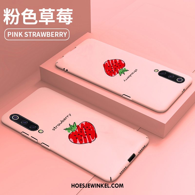 Xiaomi Mi 9 Hoesje Roze Mini Net Red, Xiaomi Mi 9 Hoesje Spotprent Hoes Beige