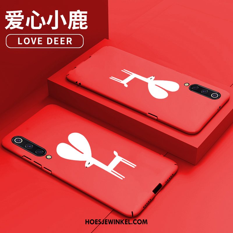 Xiaomi Mi 9 Hoesje Roze Mini Net Red, Xiaomi Mi 9 Hoesje Spotprent Hoes Beige