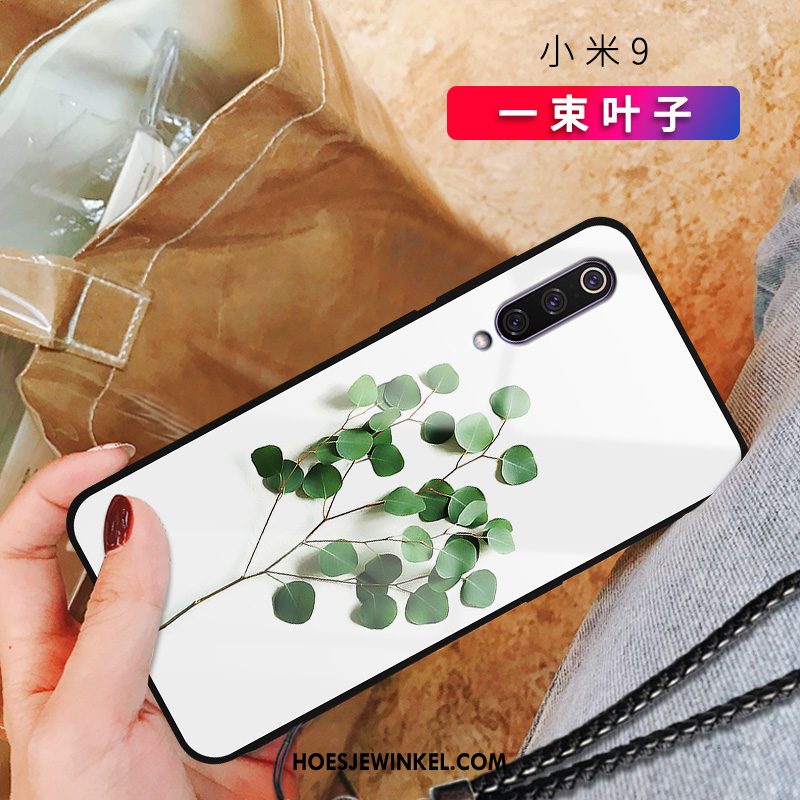 Xiaomi Mi 9 Hoesje Scheppend Siliconen Glas, Xiaomi Mi 9 Hoesje Zacht All Inclusive Beige