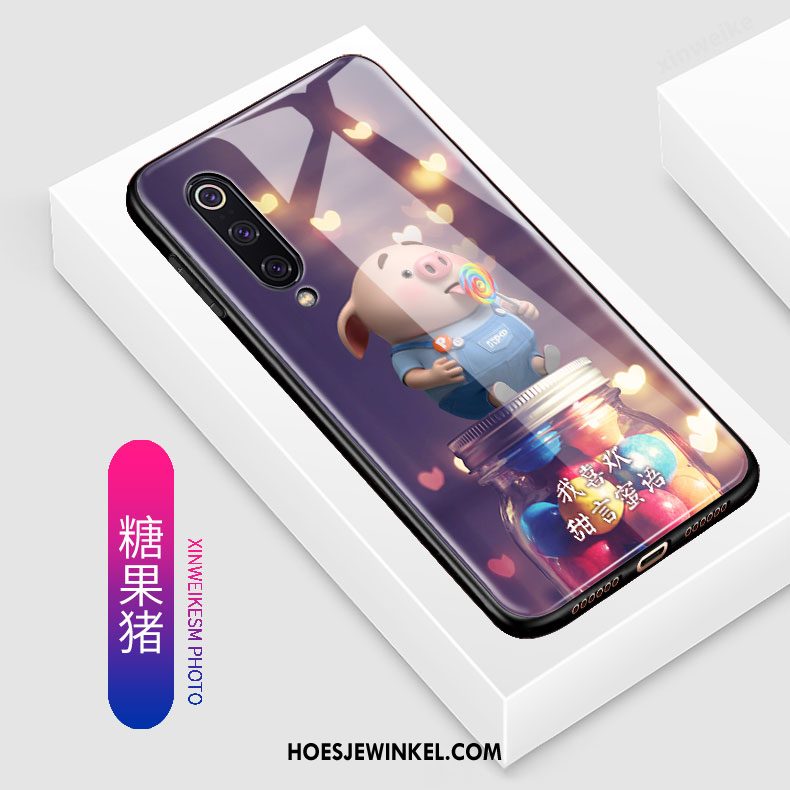 Xiaomi Mi 9 Hoesje Schrobben Scheppend Tempereren, Xiaomi Mi 9 Hoesje Skärmskydd Anti-fall Beige