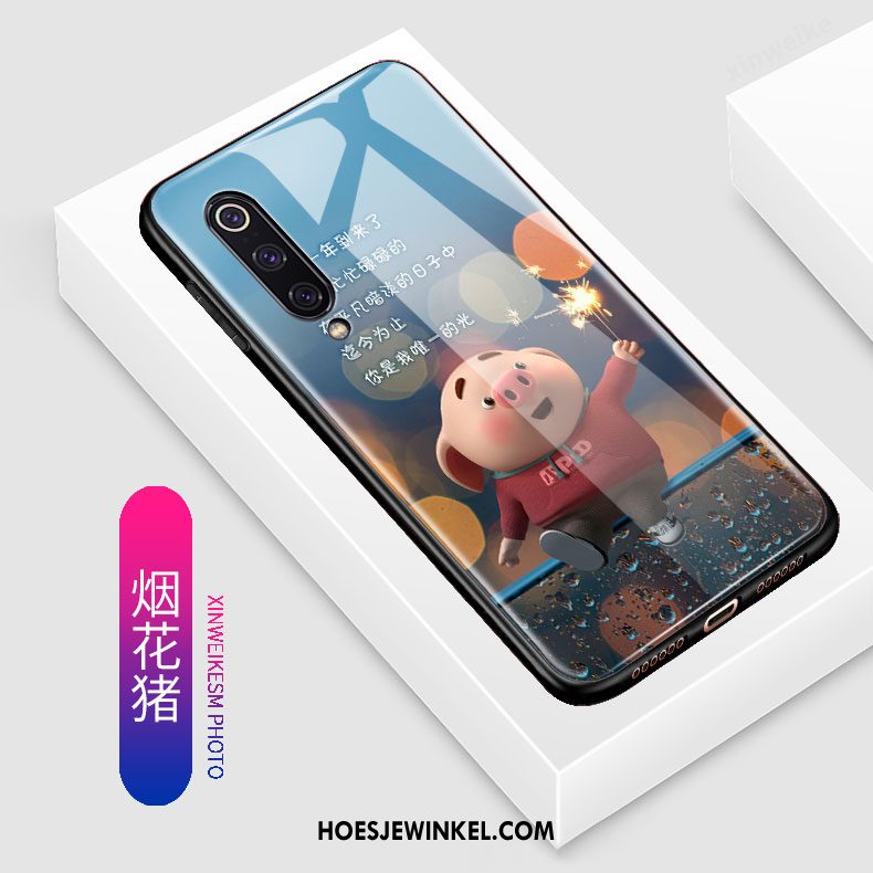 Xiaomi Mi 9 Hoesje Schrobben Scheppend Tempereren, Xiaomi Mi 9 Hoesje Skärmskydd Anti-fall Beige