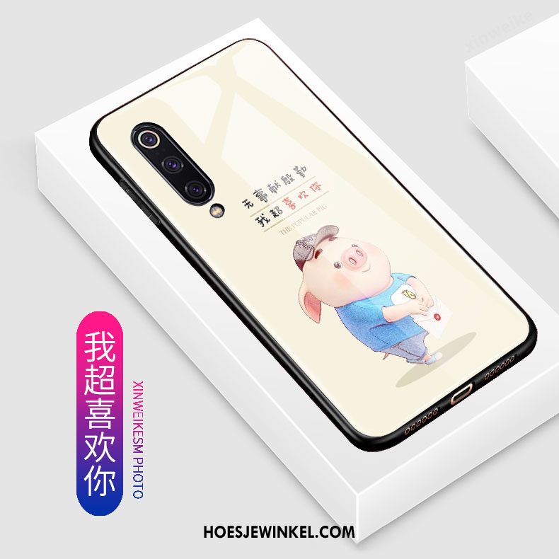 Xiaomi Mi 9 Hoesje Schrobben Scheppend Tempereren, Xiaomi Mi 9 Hoesje Skärmskydd Anti-fall Beige