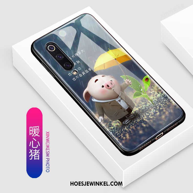 Xiaomi Mi 9 Hoesje Schrobben Scheppend Tempereren, Xiaomi Mi 9 Hoesje Skärmskydd Anti-fall Beige